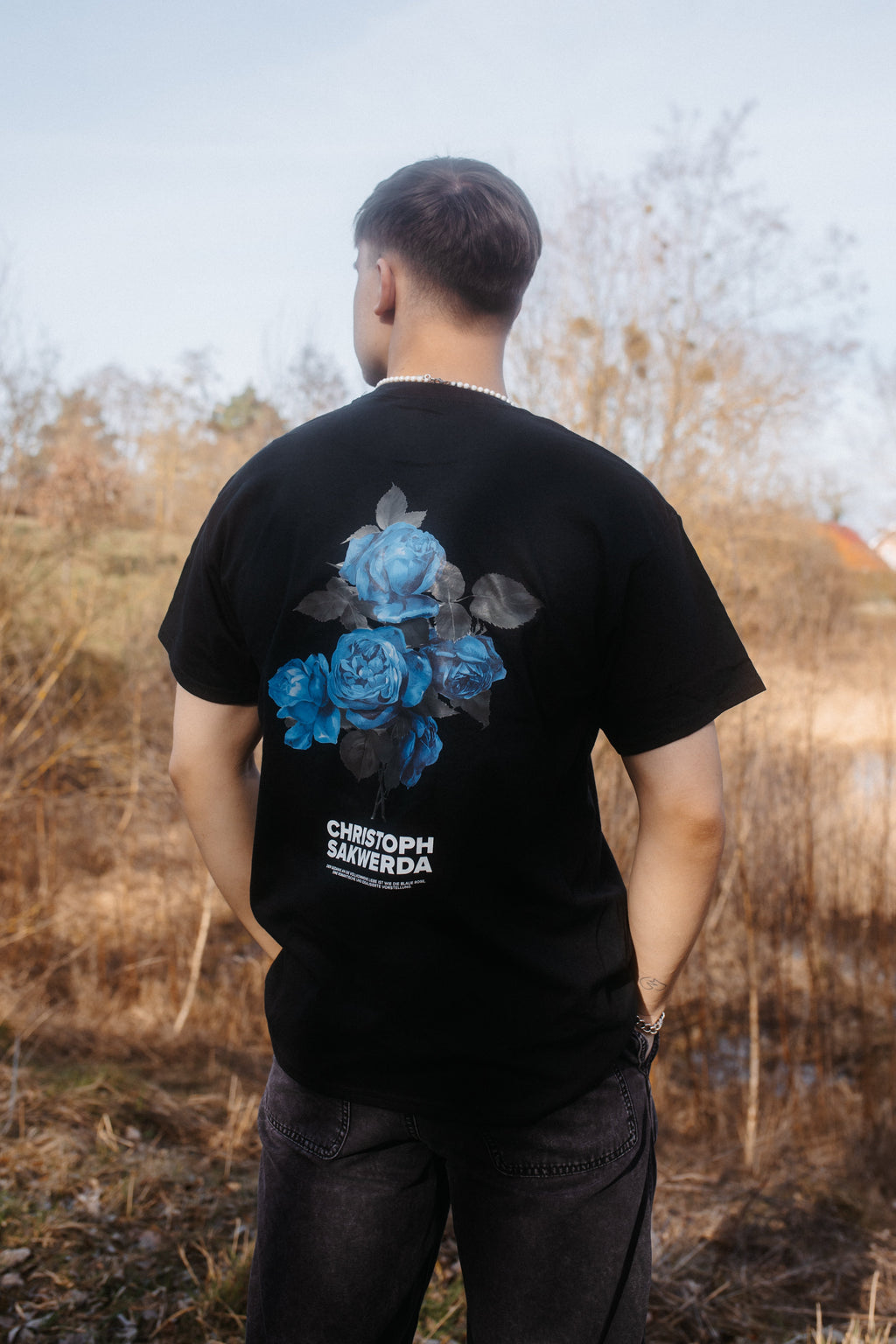 'Blaue Rosen' T-Shirt